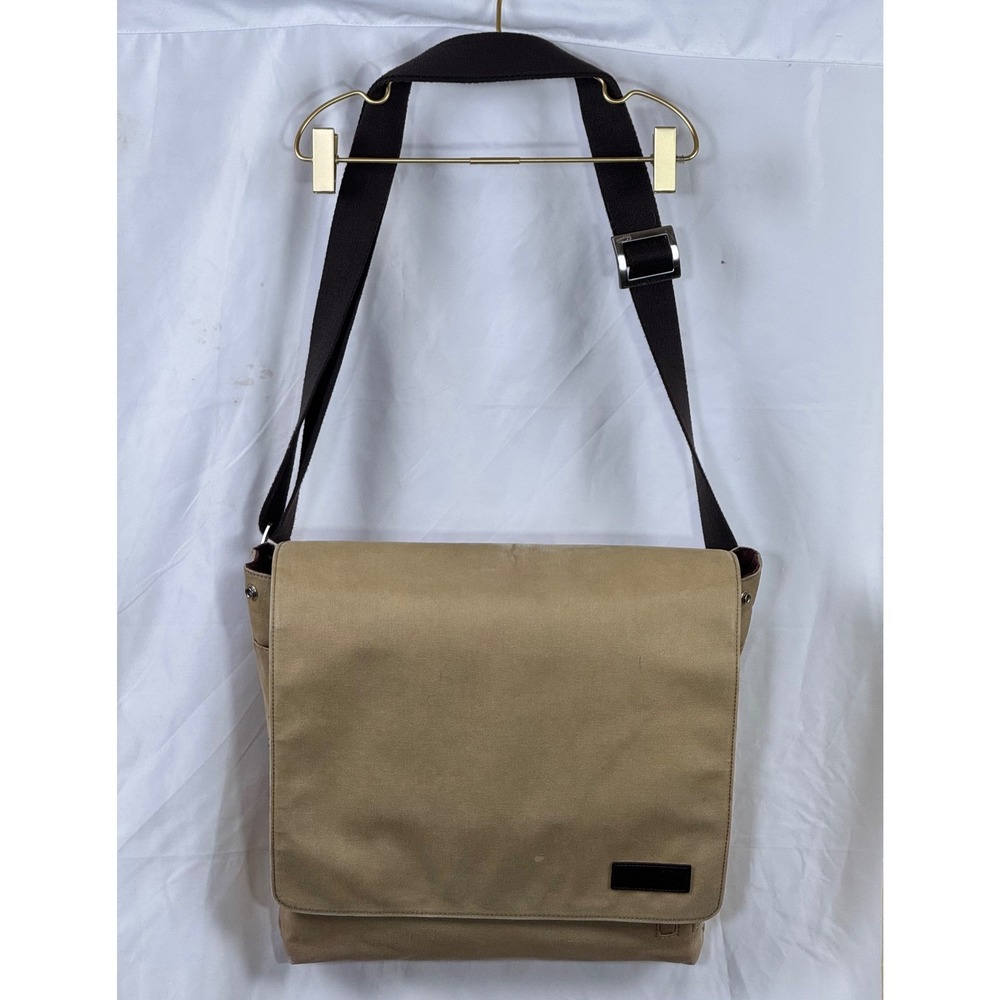 Penguin Canvas Messenger Bag Crossbody Laptop School Utility Satchel Tan